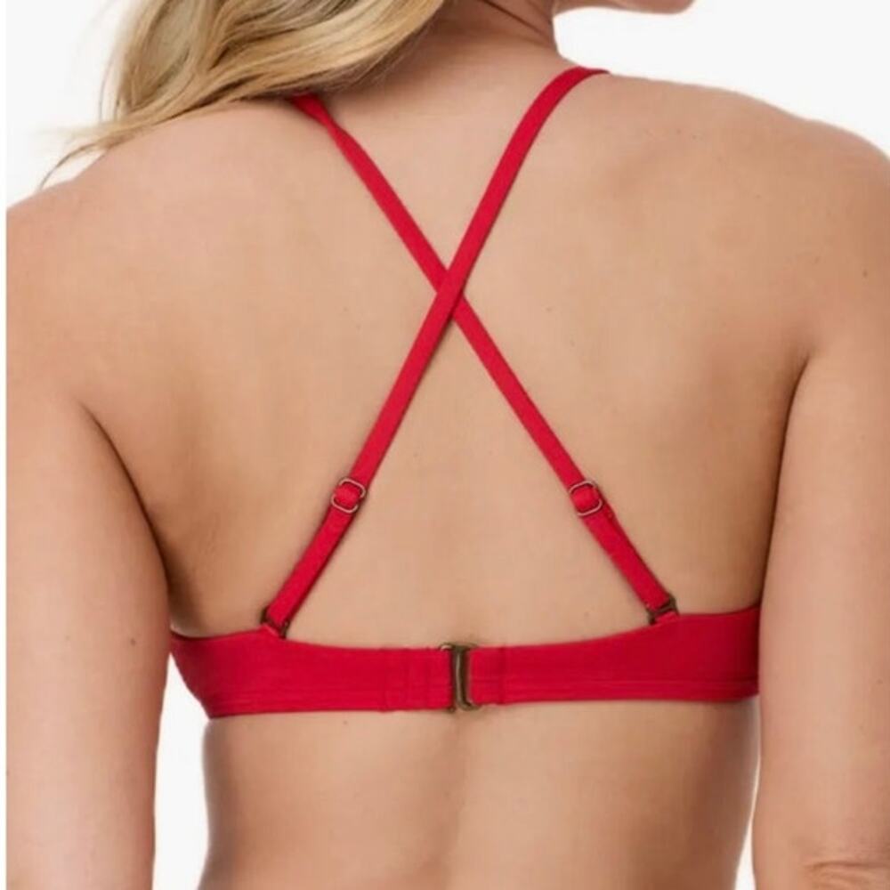 Andie Valencia Bikini Top Women’s Small Red NWT Swim Top Supportive Minimalist - Picture 2 of 9